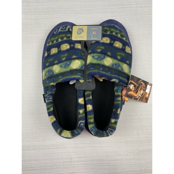 Acorn‎ Women's Moc Slippers Navy Green X-Large 9 1/2-10 1/2 (PMLWP-A WXL) - Picture 1 of 8